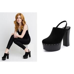 ALICE + OLIVIA Tamson Chunky Platform GOTH GRUNGE SEXY Clogs Shoes Suede 38 8